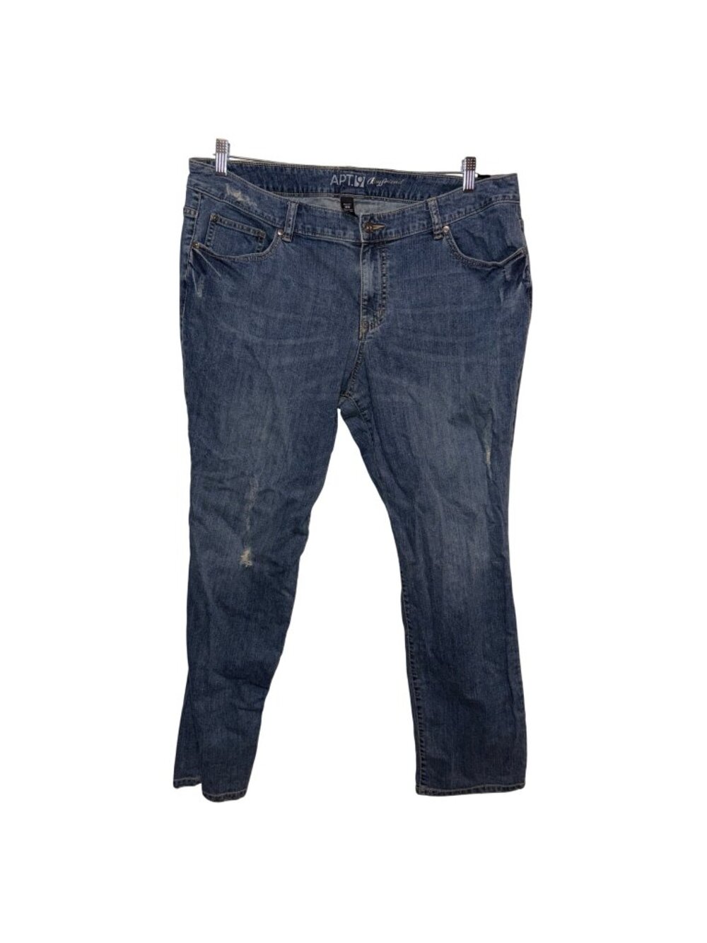 Apt. 9 Womens Boyfriend Jeans 16W Distressed Medium Wash Denim Casual